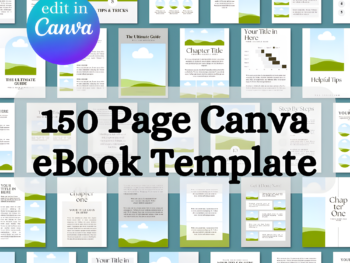 150+ Canva eBook & Course Workbook Templates – Editable A4 Digital Product Kit with PLR + MRR Resell Rights