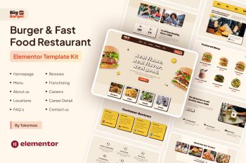 BigBurger - Burger & Fast Food Restaurant Elementor Template Kit download
