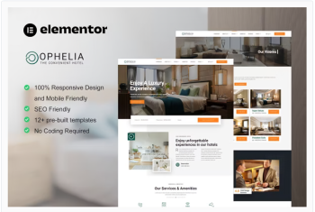 Ophelia – Elegant Hotel & Resort Elementor Kit Download