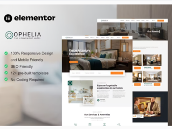 Ophelia – Elegant Hotel & Resort Elementor Kit Download