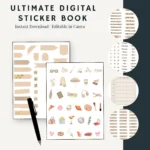"That Girl Aesthetic PLR Digital Stickers – Canva Editable Icons for Commercial Use"