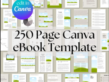 "250-Page Canva eBook & Course Workbook Template – Create Stunning Digital Books Easily"