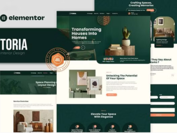 Toria Elementor Template Kit – Interior Design & Home Decor Website