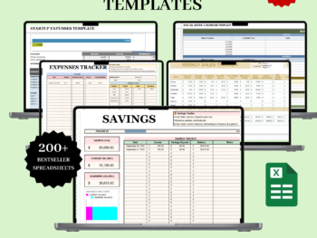 200+ Google Sheets & Excel Templates Bundle – Finance, Budget, Sales & Project Trackers with PLR + MRR Resell Rights | Business Spreadsheet Toolkit