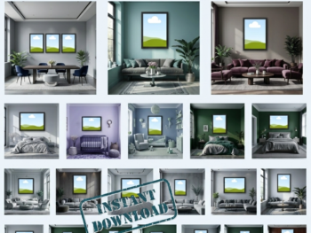 500 Canva Wall Art Frame Mockups Bundle – Editable Interior Mockups with PLR + MRR Resell Rights (Commercial Use Included)